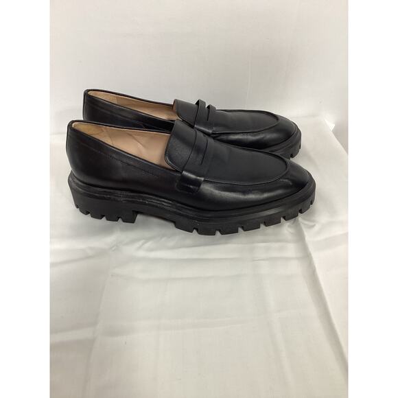 Stuart Weitzman 'Ultralug' Black Leather Penny Loafer Size 11B - Picture 4 of 5